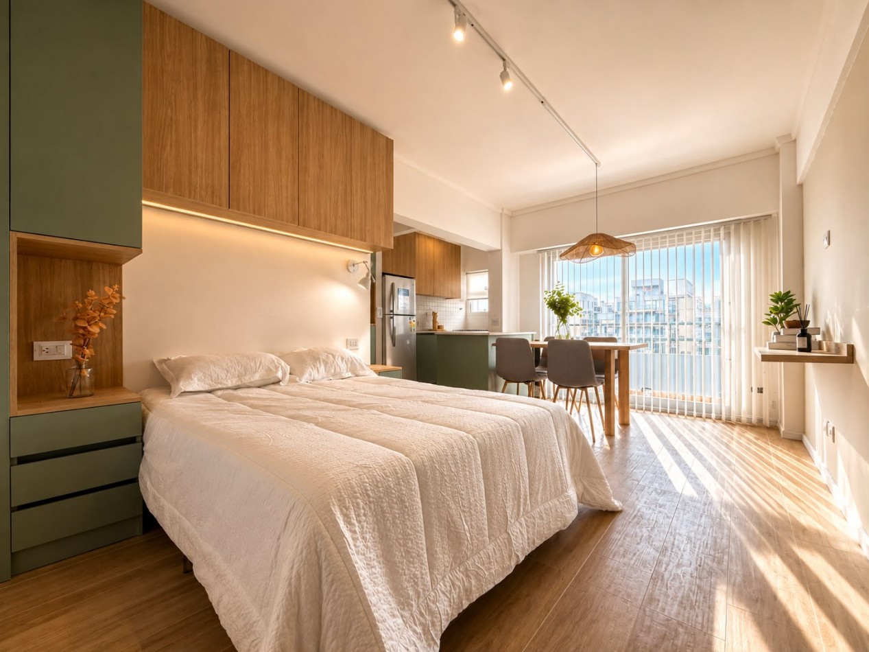 Venta de departamento monoambiente, con balcon a la calle. Luminoso. Excelente ubicacion